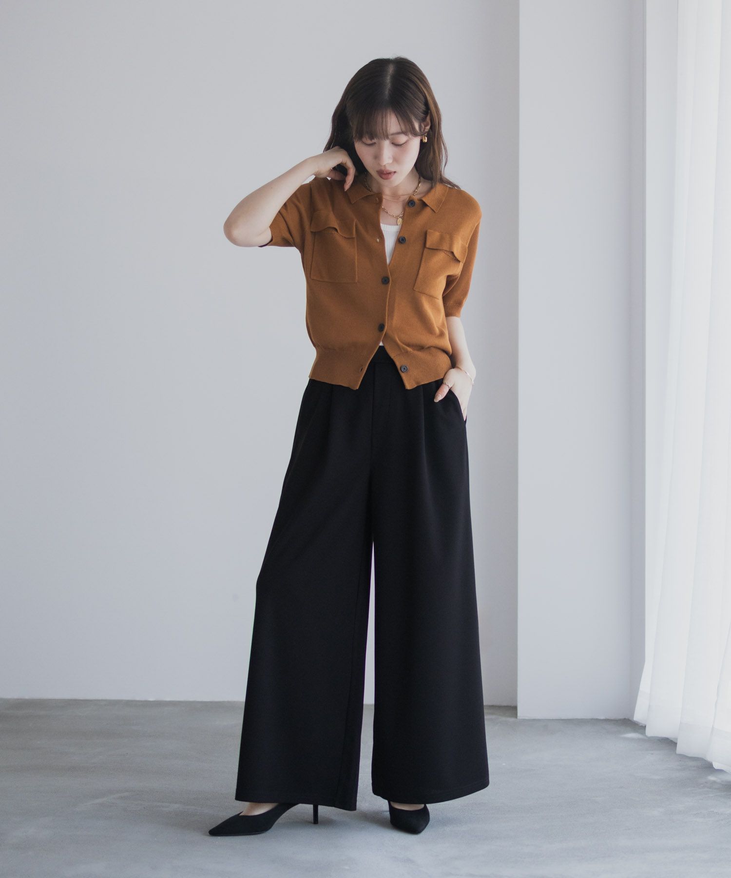 nAvy ジョーゼットワイドパンツ レディース商品画像-36