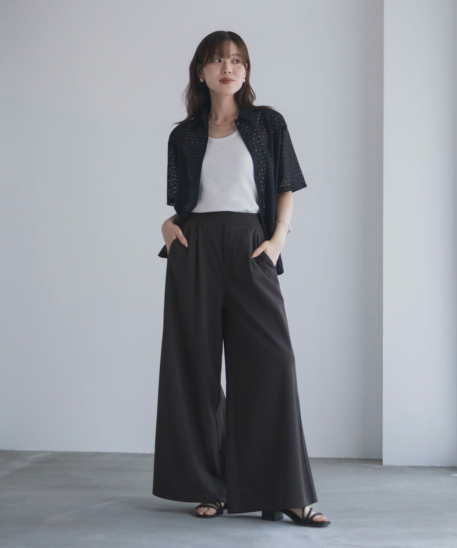 nAvy ジョーゼットワイドパンツ レディース商品画像-37