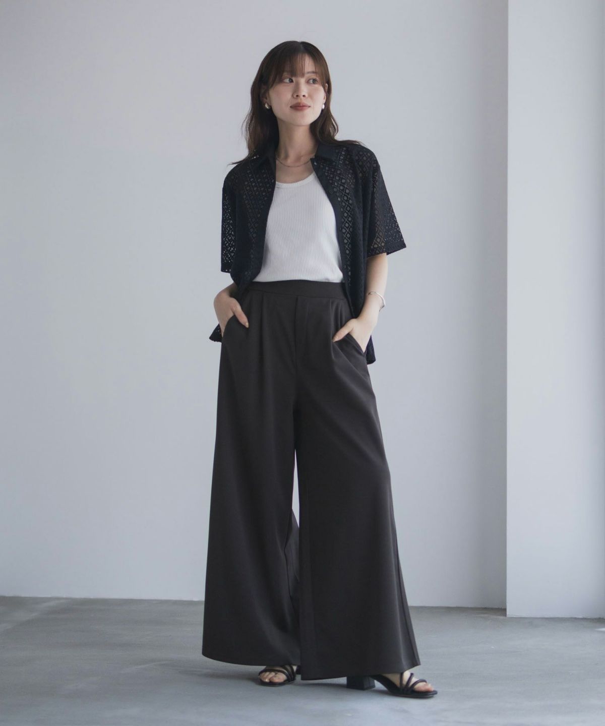 nAvy ジョーゼットワイドパンツ レディース