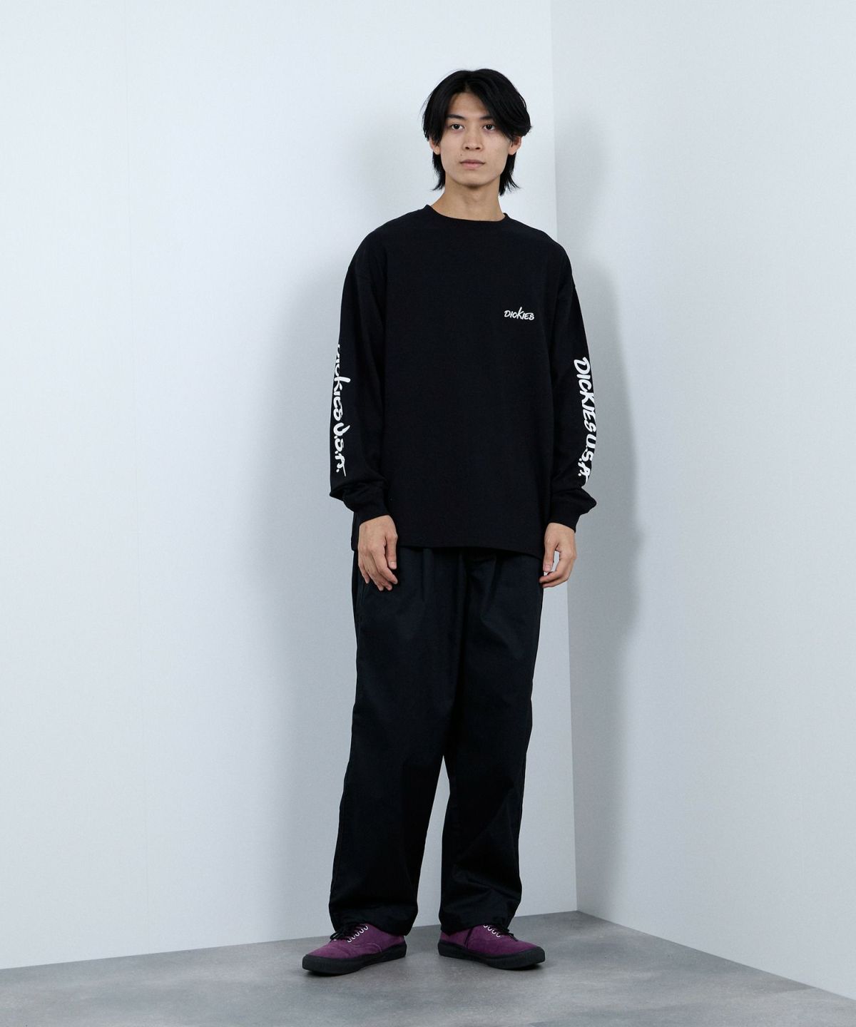 Dickies スリーブプリント長袖Tシャツ メンズ