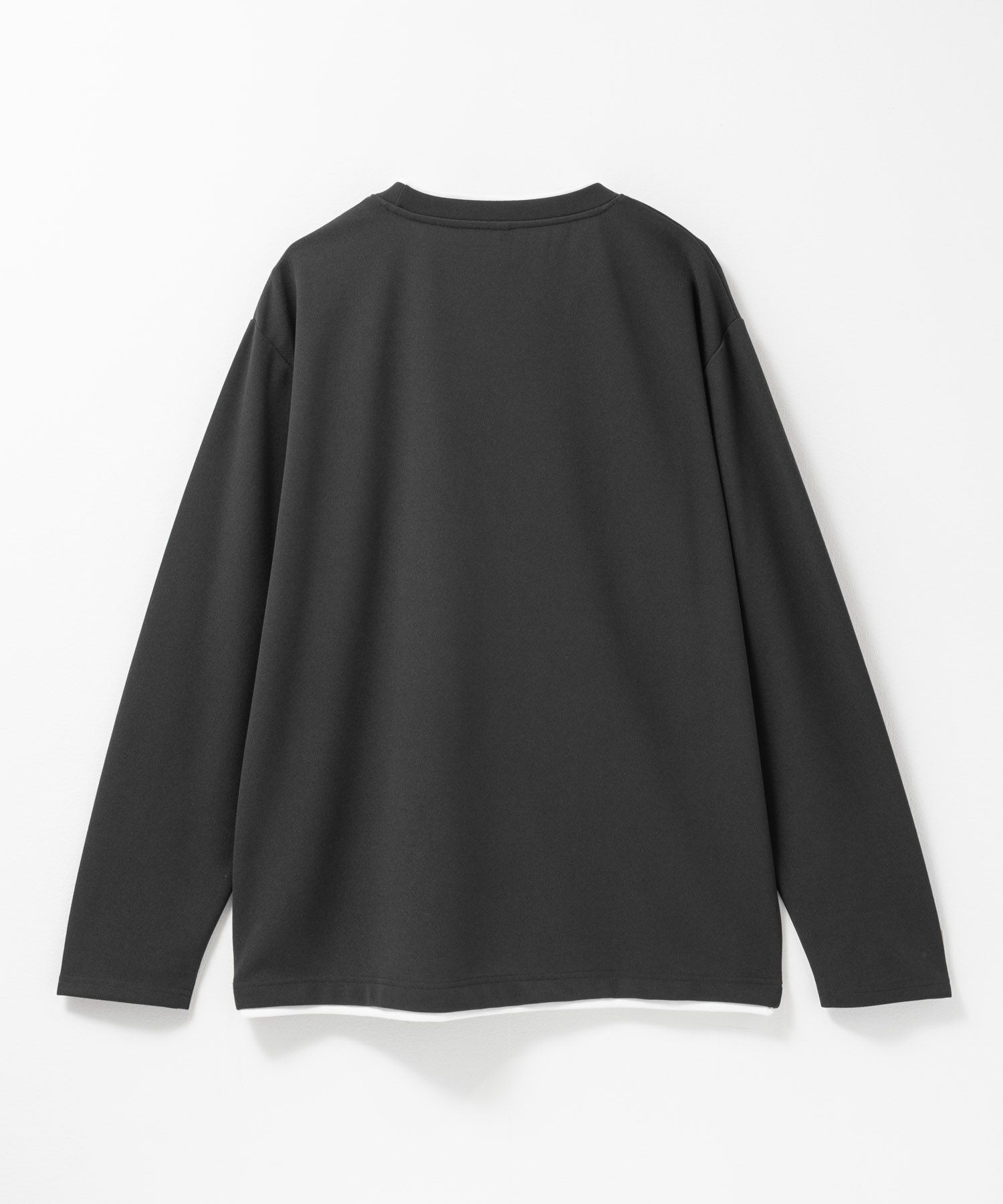 NAVY  時短フェイクレイヤードクルーネック長袖Tシャツ メンズ商品サムネイル-2