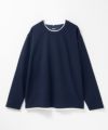 NAVY 時短フェイクレイヤードクルーネック長袖Tシャツ メンズ