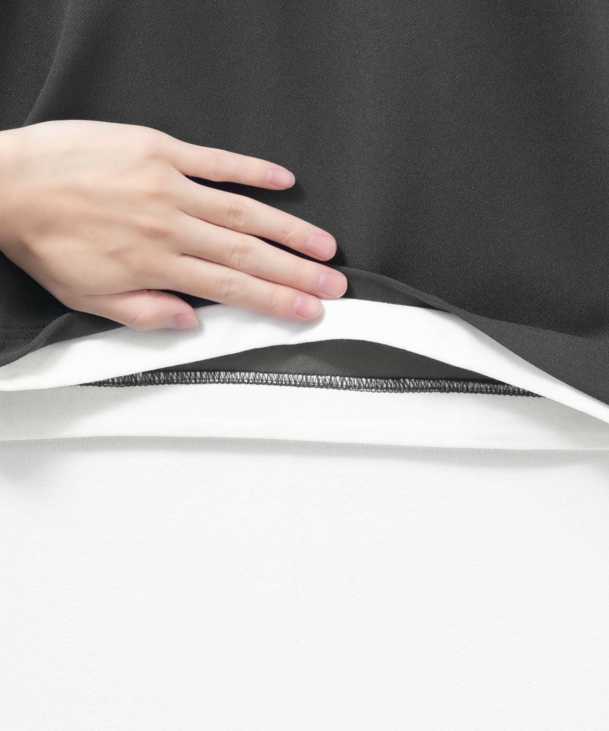 NAVY 時短フェイクレイヤードクルーネック長袖Tシャツ メンズ