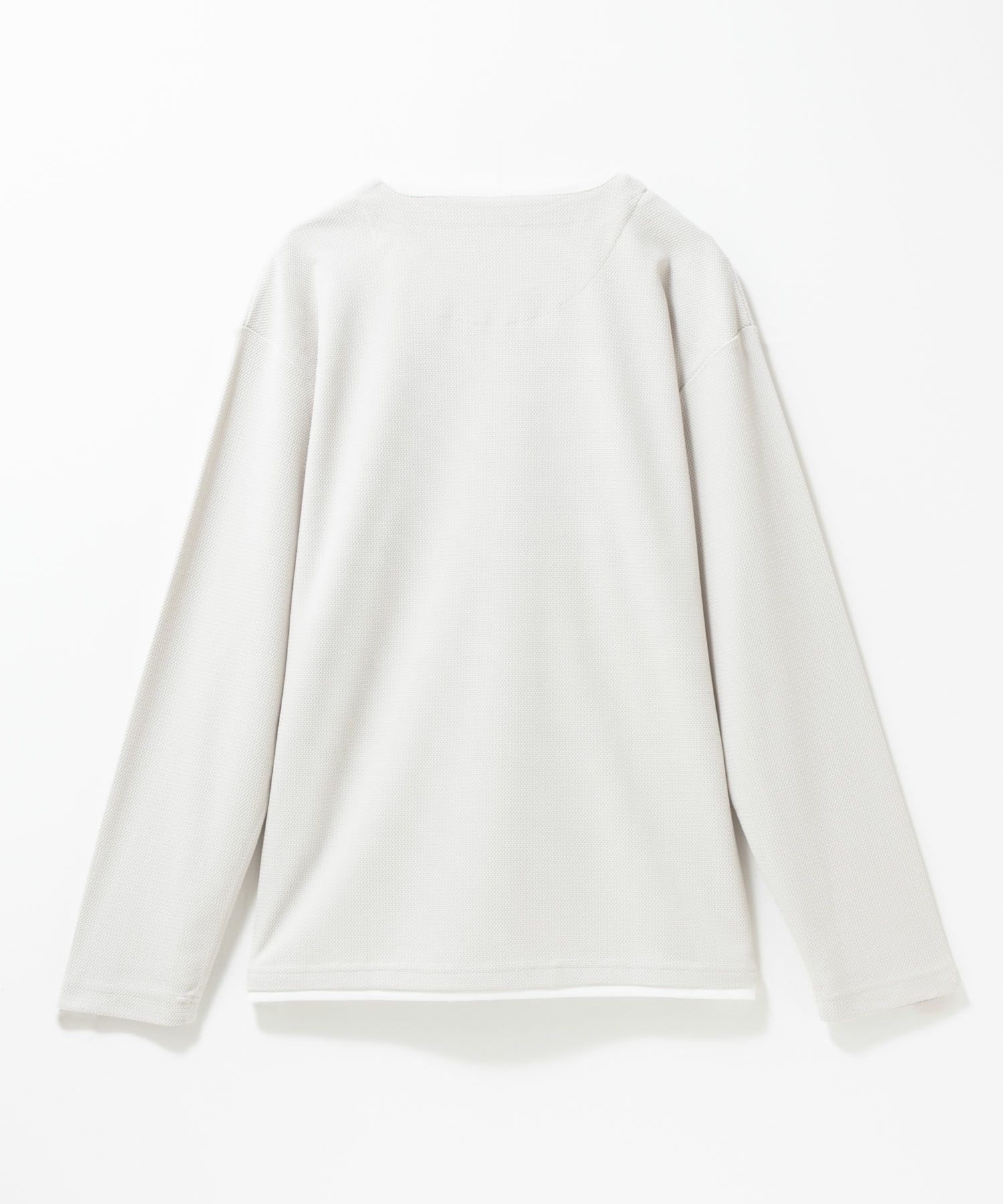 NAVY 時短フェイクレイヤードワッフルキーネックTシャツ メンズ