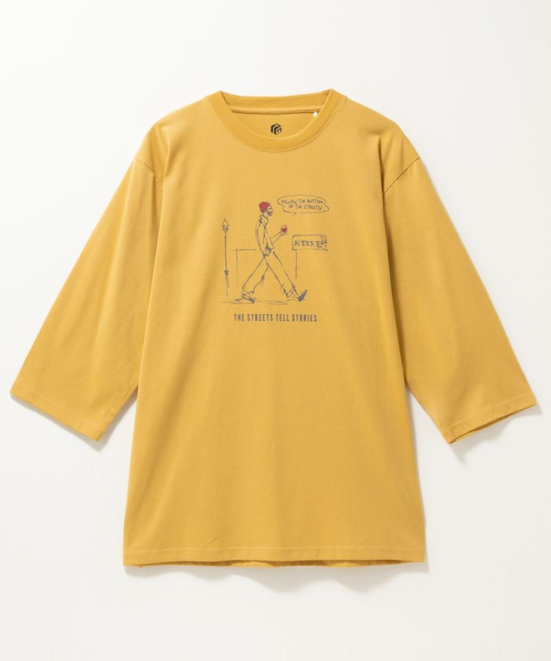 T-GRAPHICS  ラインアート7分袖Tシャツ メンズ商品画像-5