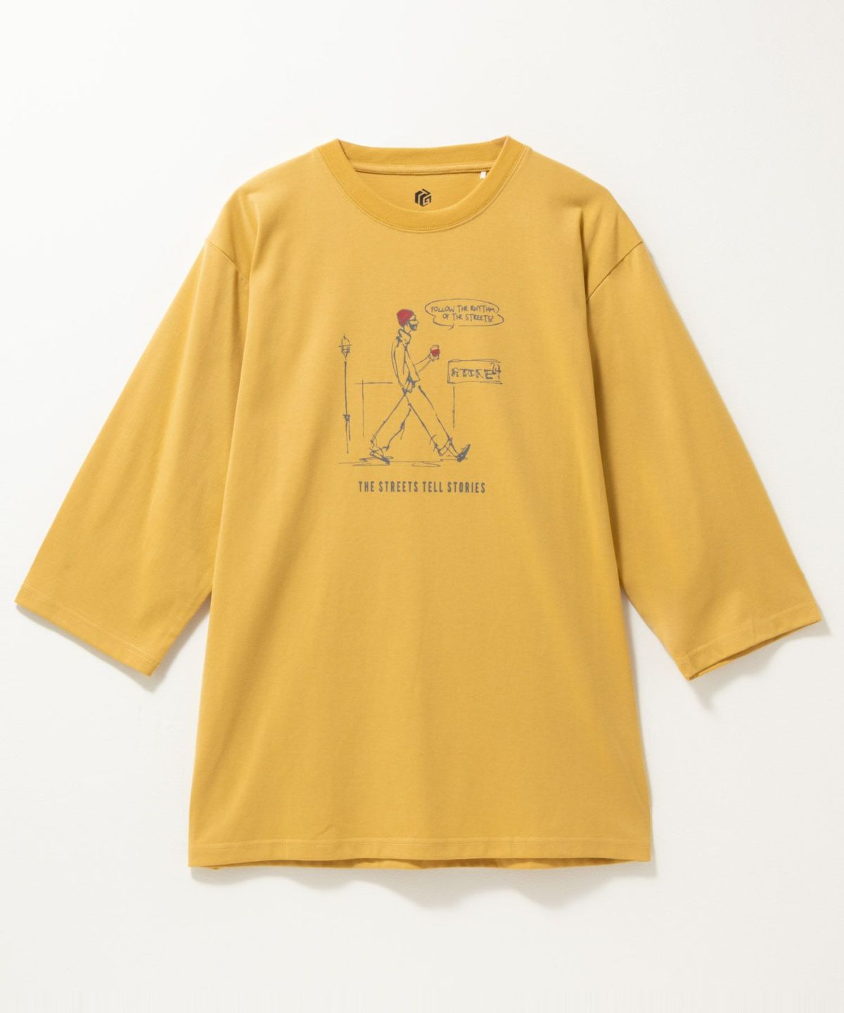 T-GRAPHICS ラインアート7分袖Tシャツ メンズ