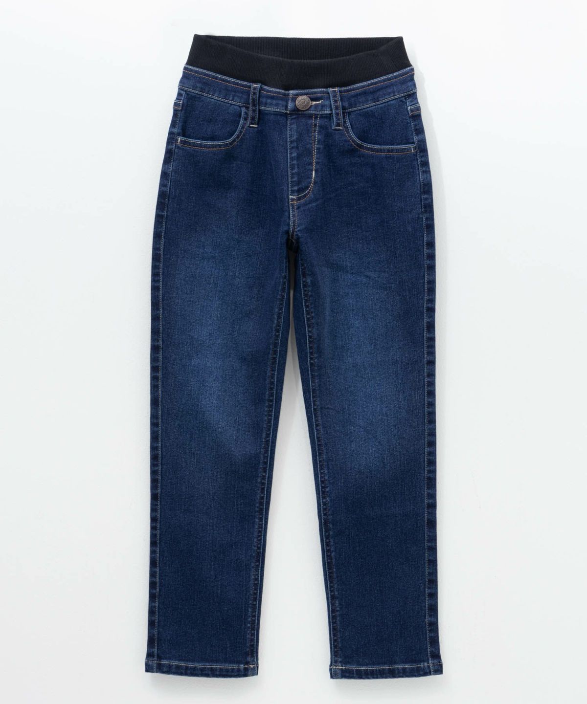 NAVY のびるモン ストレッチデニムストレートパンツ ウエストリブパンツ キッズ