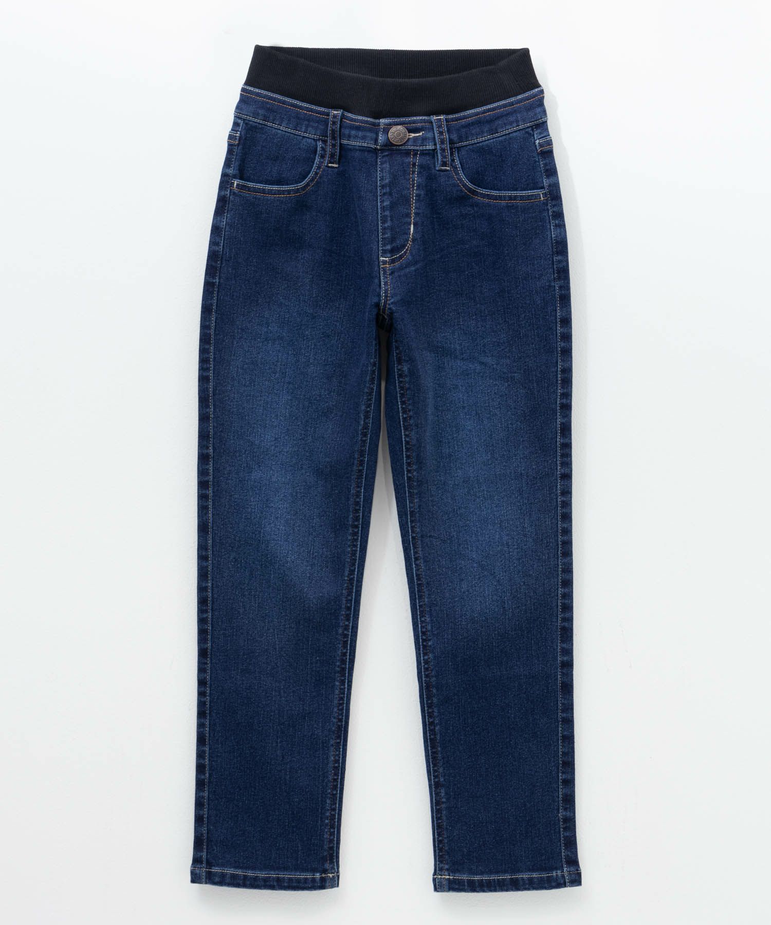 NAVY のびるモン ストレッチデニムストレートパンツ ウエストリブパンツ キッズ