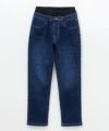 NAVY のびるモン ストレッチデニムストレートパンツ ウエストリブパンツ キッズ