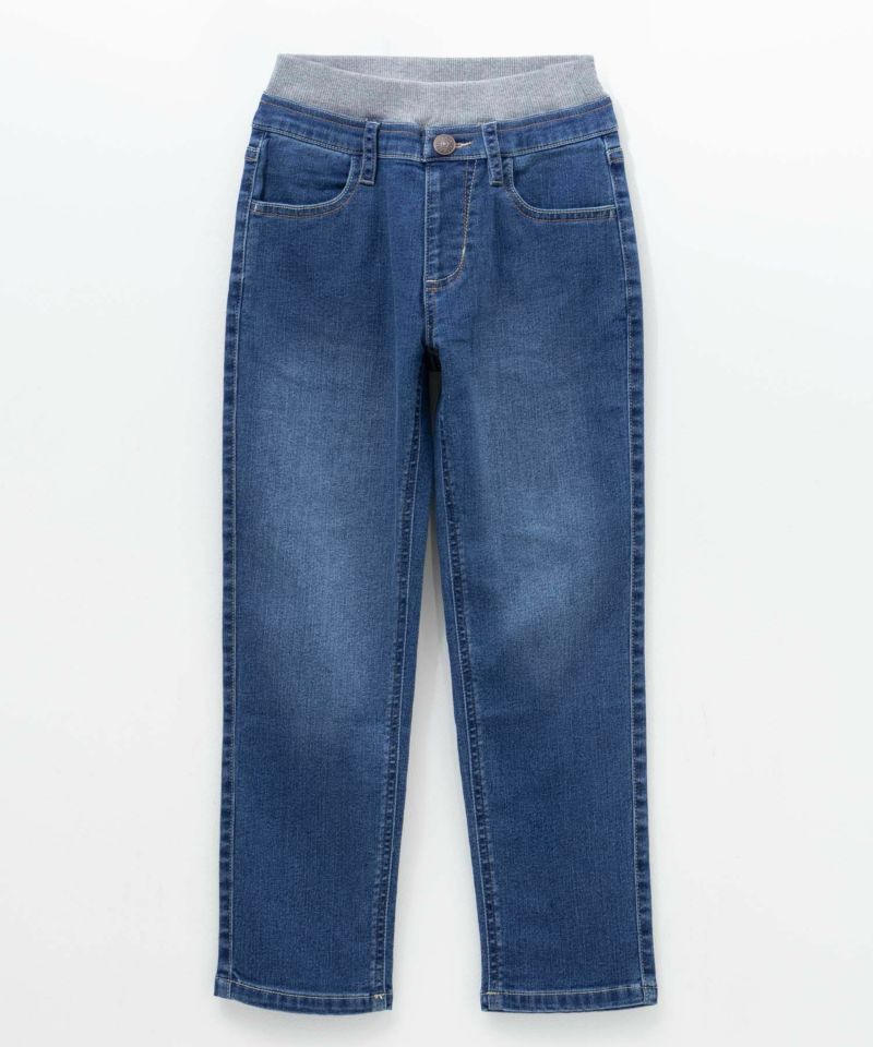 NAVY  のびるモン ストレッチデニムストレートパンツ ウエストリブパンツ キッズ商品画像-5