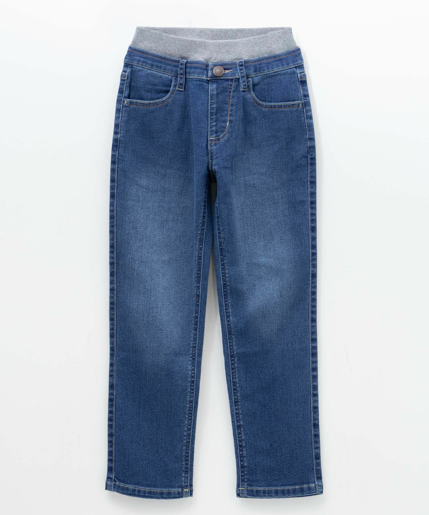 NAVY  のびるモン ストレッチデニムストレートパンツ ウエストリブパンツ キッズ商品サムネイル-5