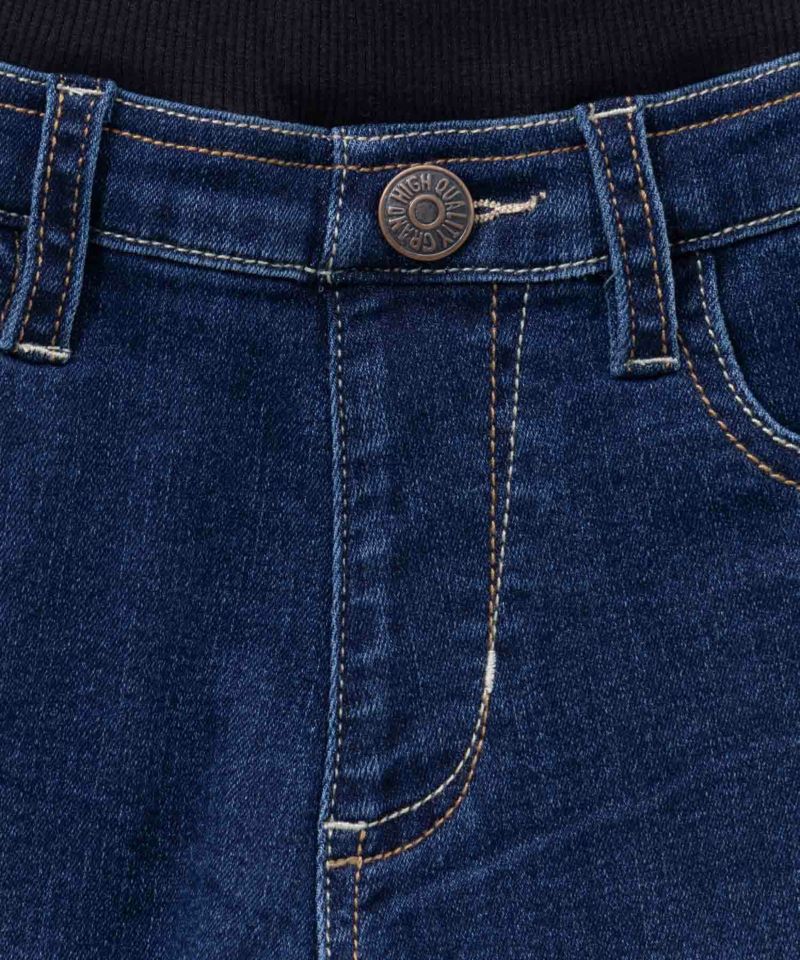 NAVY  のびるモン ストレッチデニムストレートパンツ ウエストリブパンツ キッズ商品画像-7