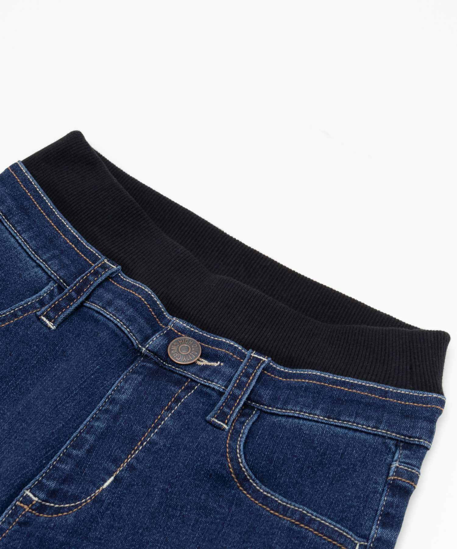 NAVY  のびるモン ストレッチデニムストレートパンツ ウエストリブパンツ キッズ商品画像-13