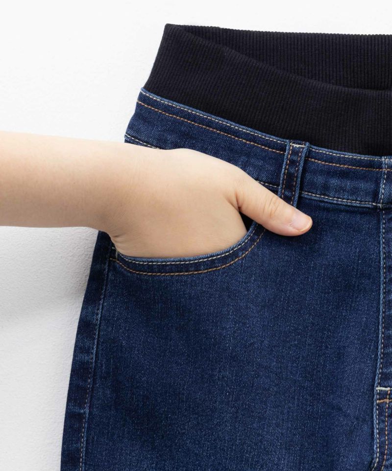 NAVY のびるモン ストレッチデニムストレートパンツ ウエストリブパンツ キッズ商品画像-14