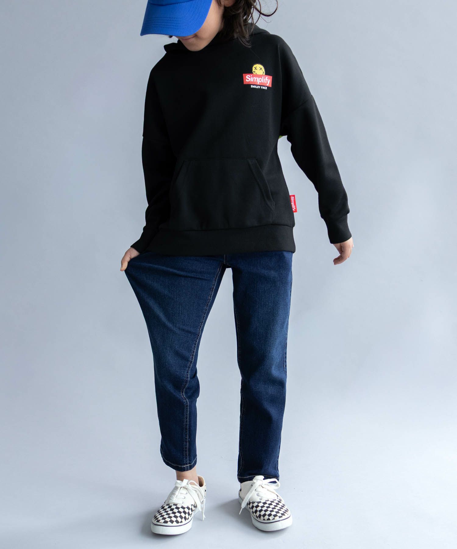 NAVY  のびるモン ストレッチデニムストレートパンツ ウエストリブパンツ キッズ商品サムネイル-19