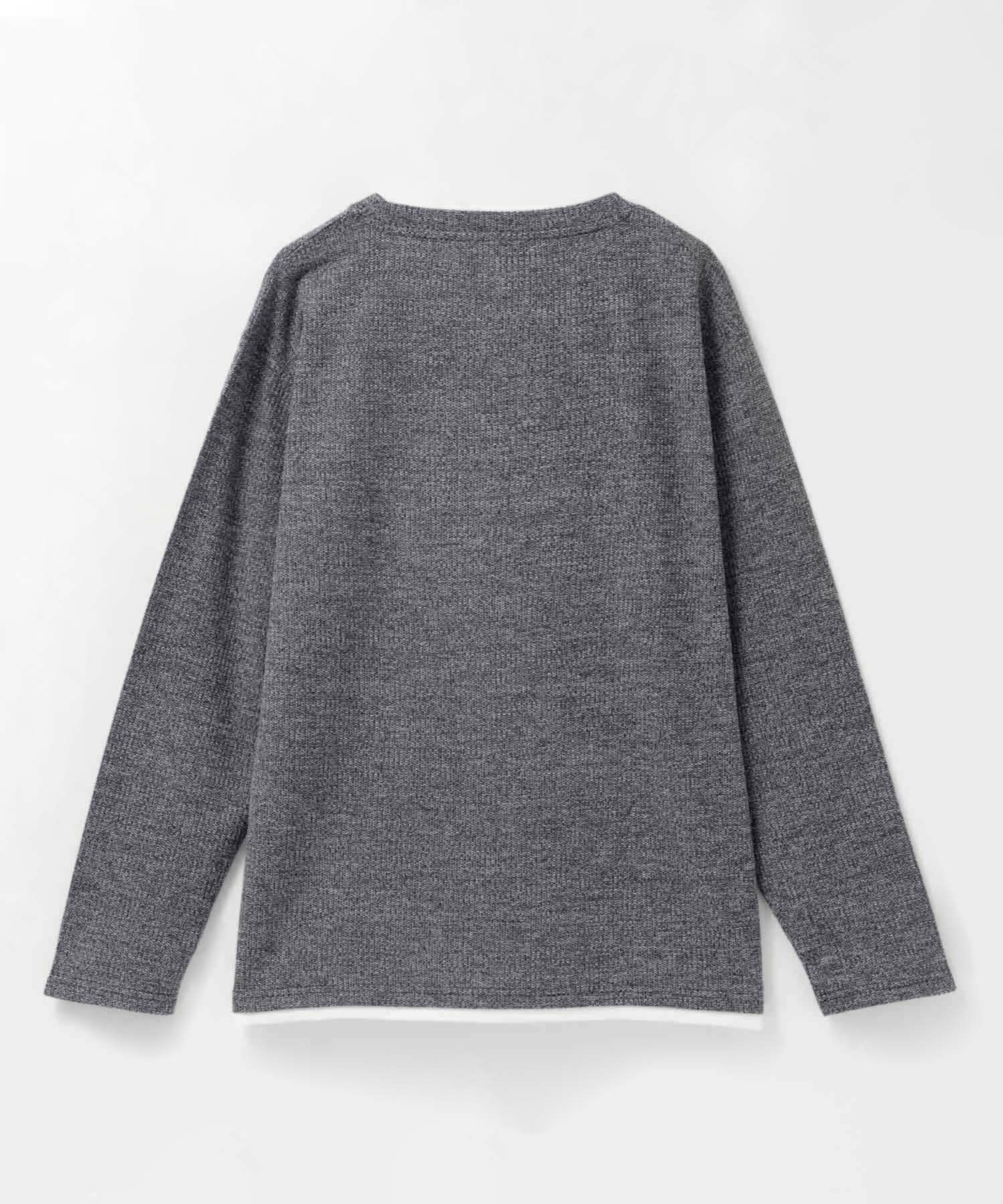 NAVY  時短メランジダブルクルーネックTシャツ メンズ商品サムネイル-2