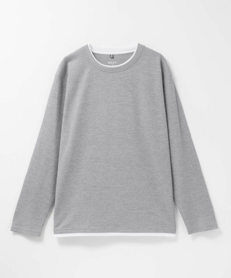 [値下げ]NAVY  時短メランジダブルクルーネックTシャツ メンズ商品画像-3