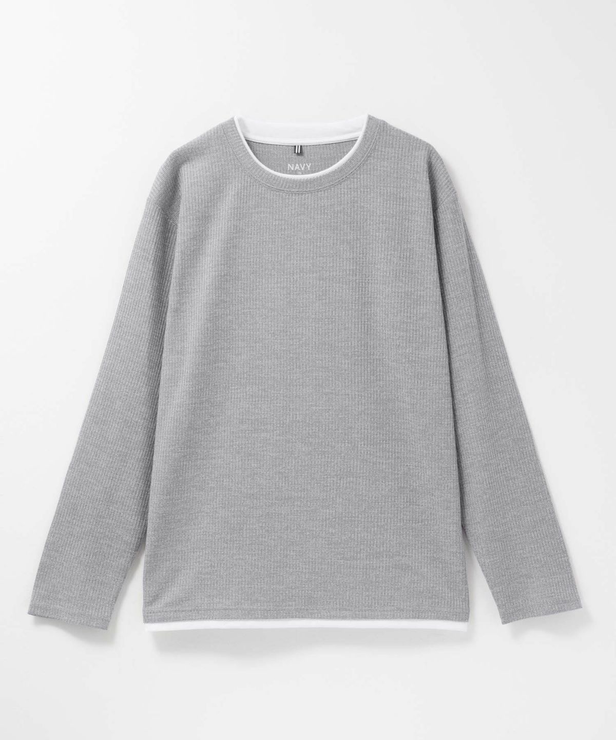 NAVY 時短メランジダブルクルーネックTシャツ メンズ
