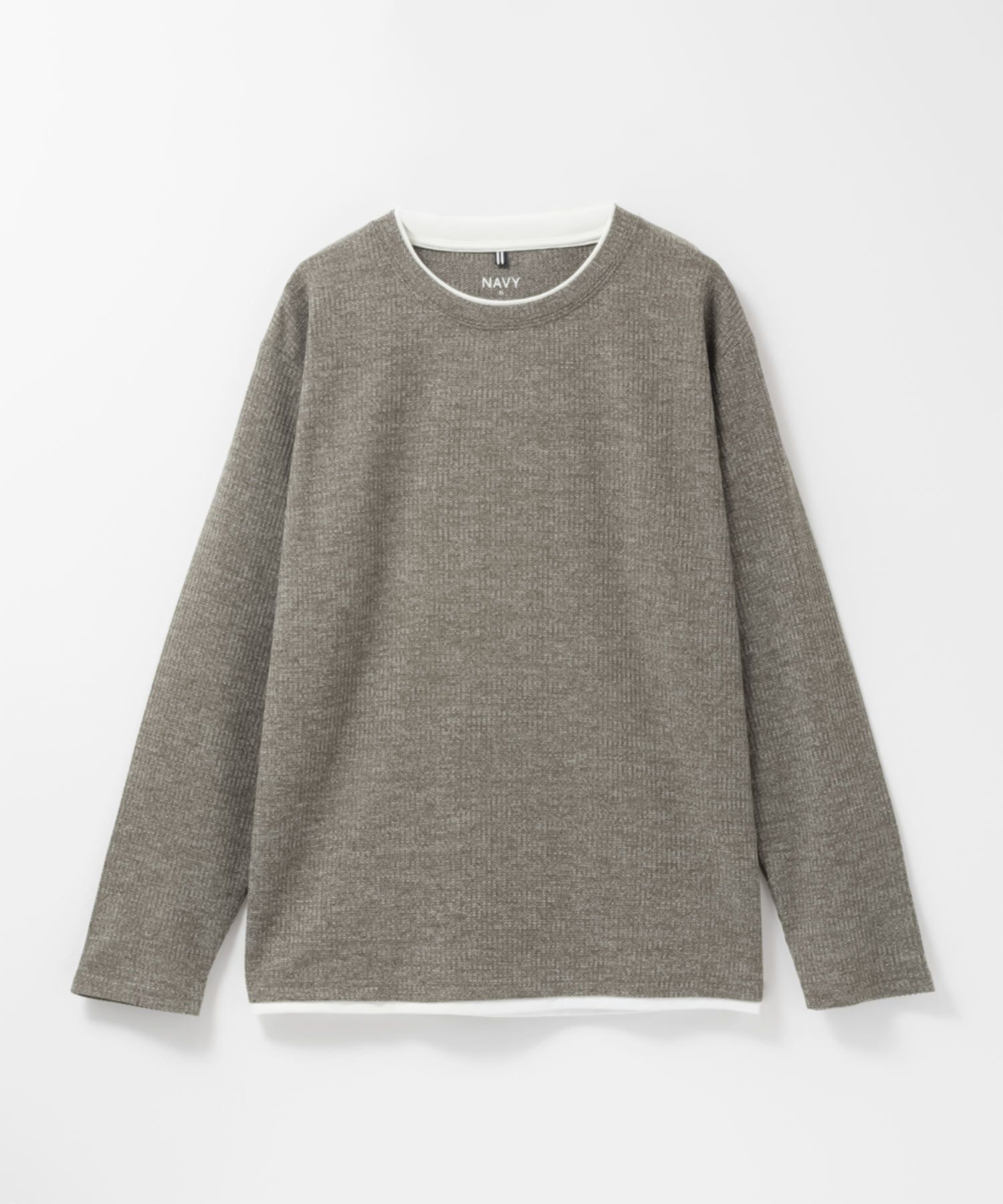 NAVY 時短メランジダブルクルーネックTシャツ メンズ