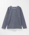 NAVY 時短メランジダブルクルーネックTシャツ メンズ