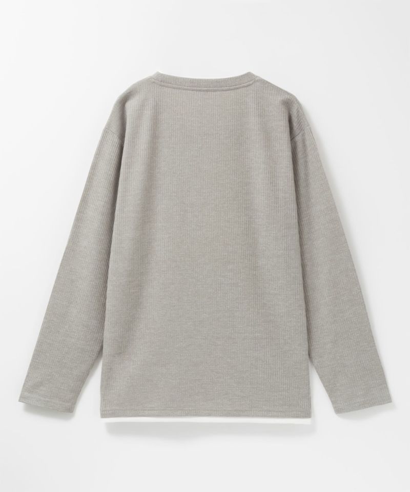 NAVY  時短メランジダブルクルーネックTシャツ メンズ商品画像-10