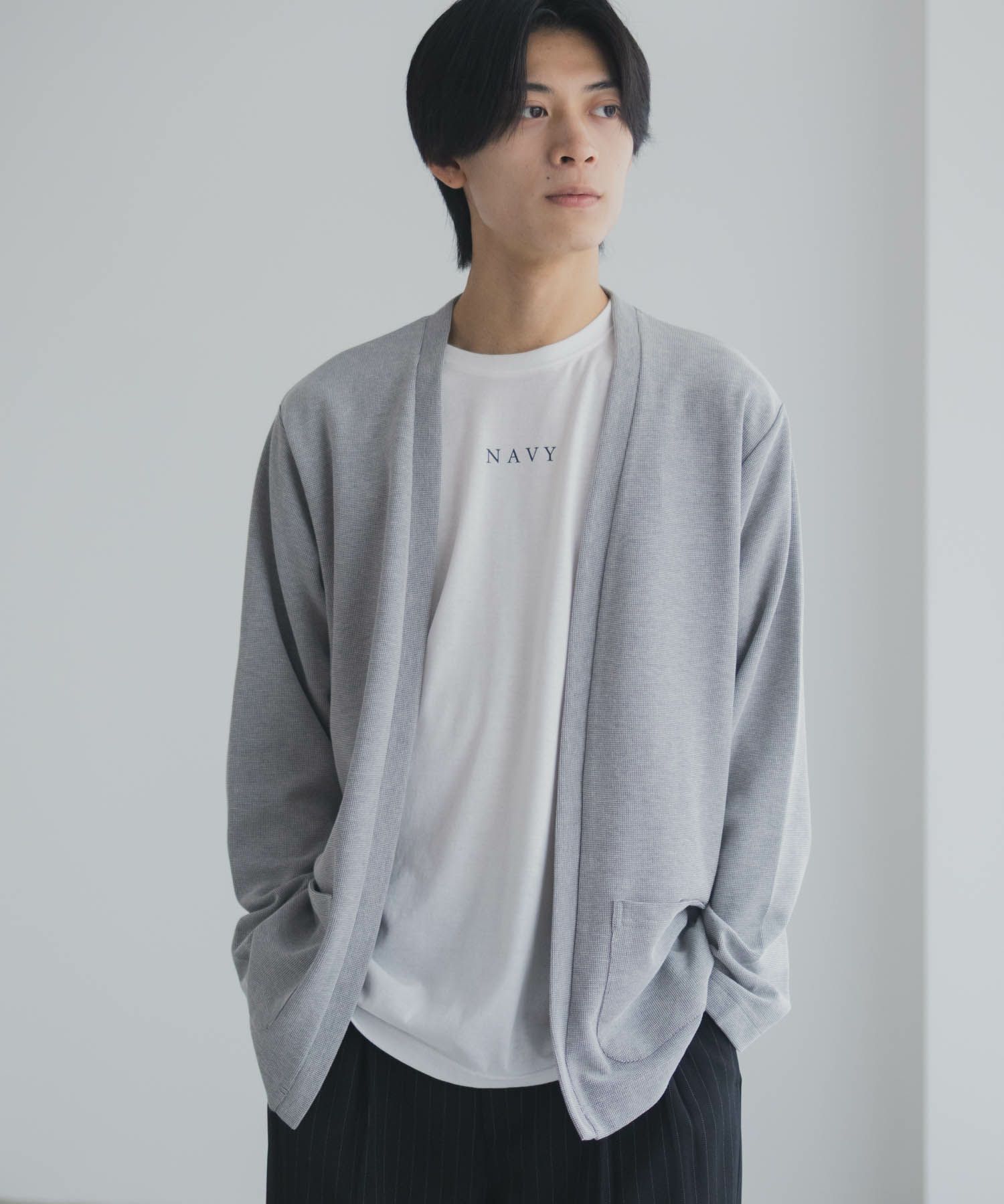 NAVY  着流しカーディガンアンサンブル メンズ商品画像-2