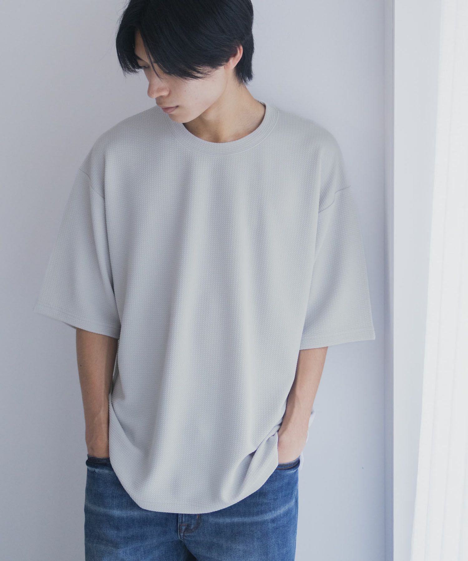 URBAN COLLECTION  AIR Smoosy ドライワッフル5分袖Tシャツ メンズ商品サムネイル-2