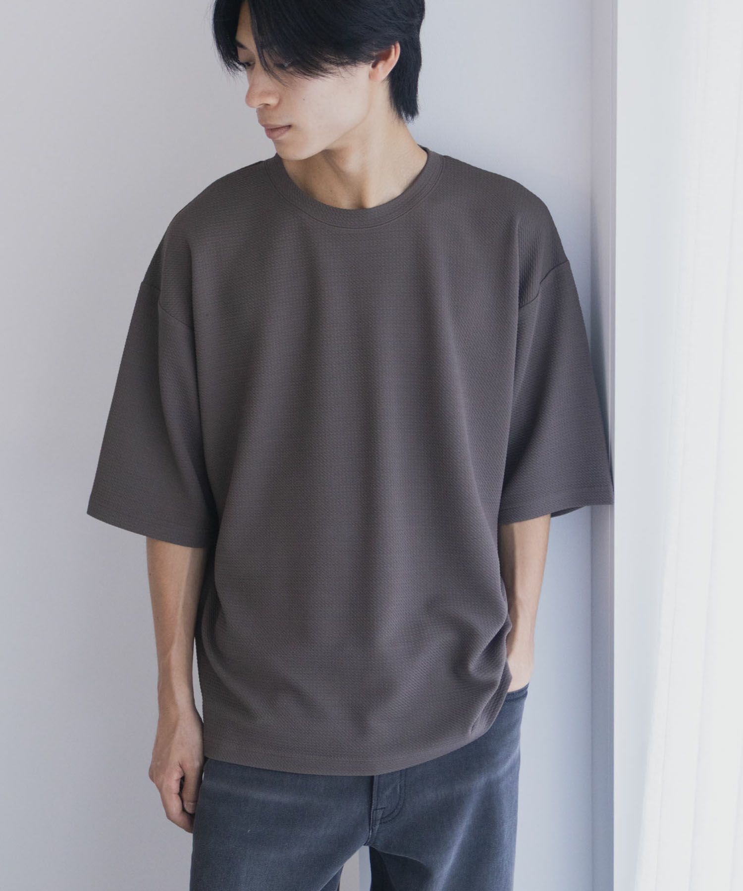 URBAN COLLECTION  AIR Smoosy ドライワッフル5分袖Tシャツ メンズ商品サムネイル-4