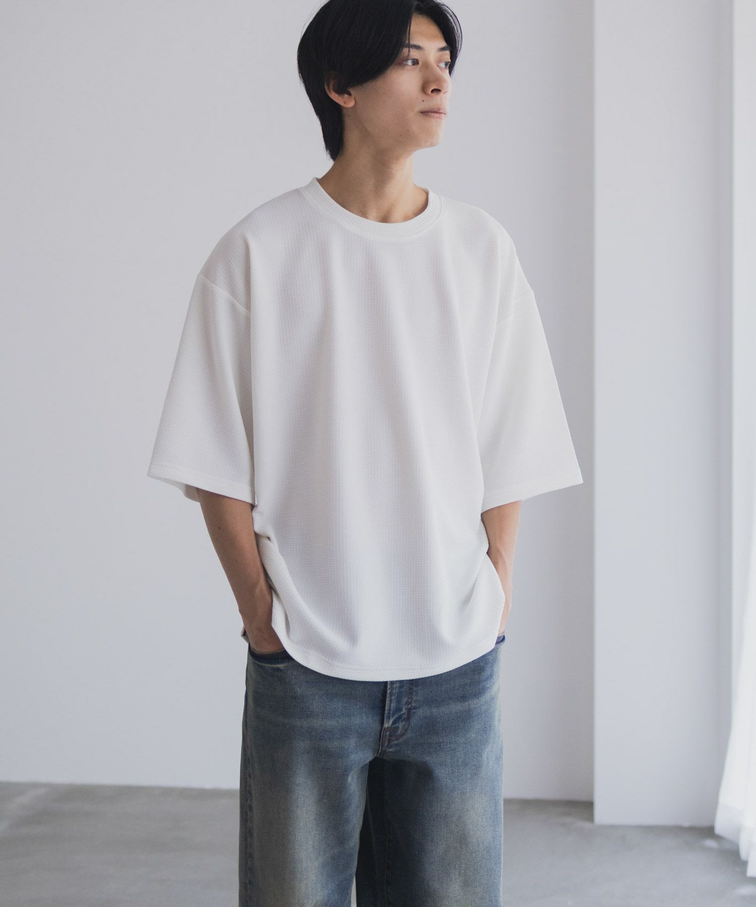 URBAN COLLECTION AIR Smoosy ドライワッフル5分袖Tシャツ メンズ