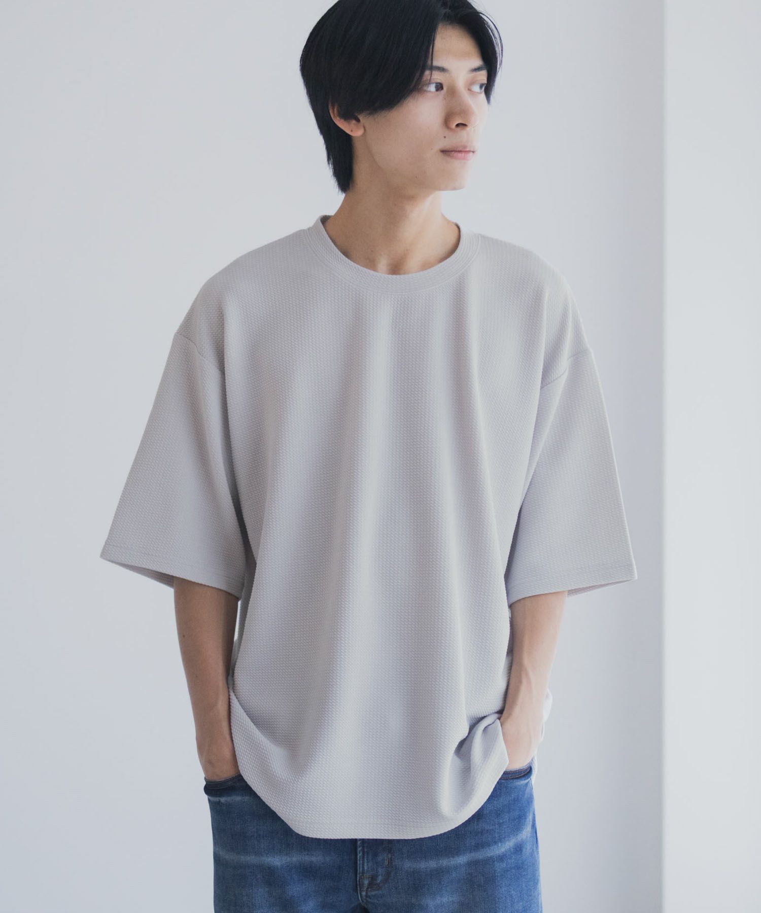 URBAN COLLECTION AIR Smoosy ドライワッフル5分袖Tシャツ メンズ