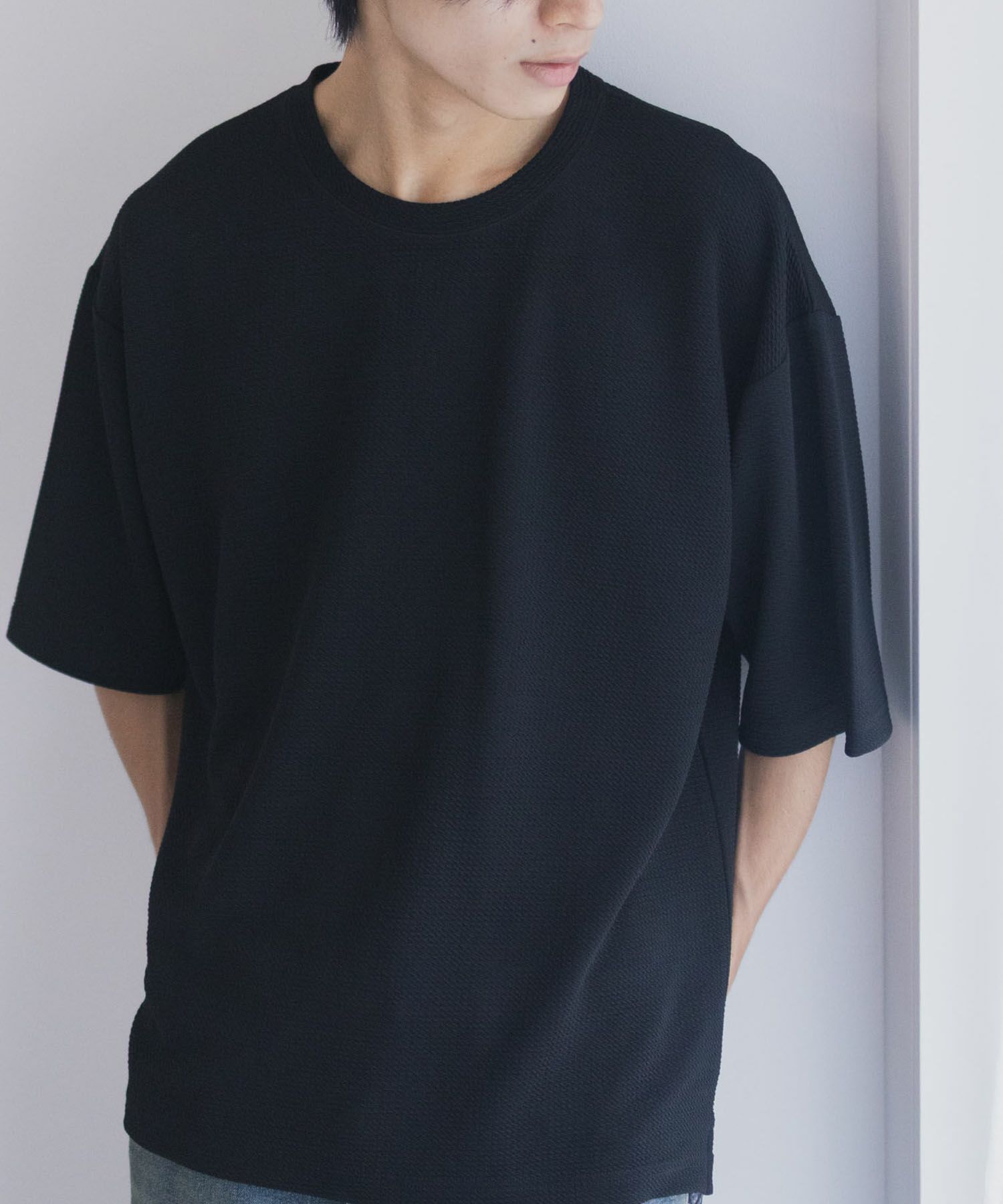 URBAN COLLECTION AIR Smoosy ドライワッフル5分袖Tシャツ メンズ