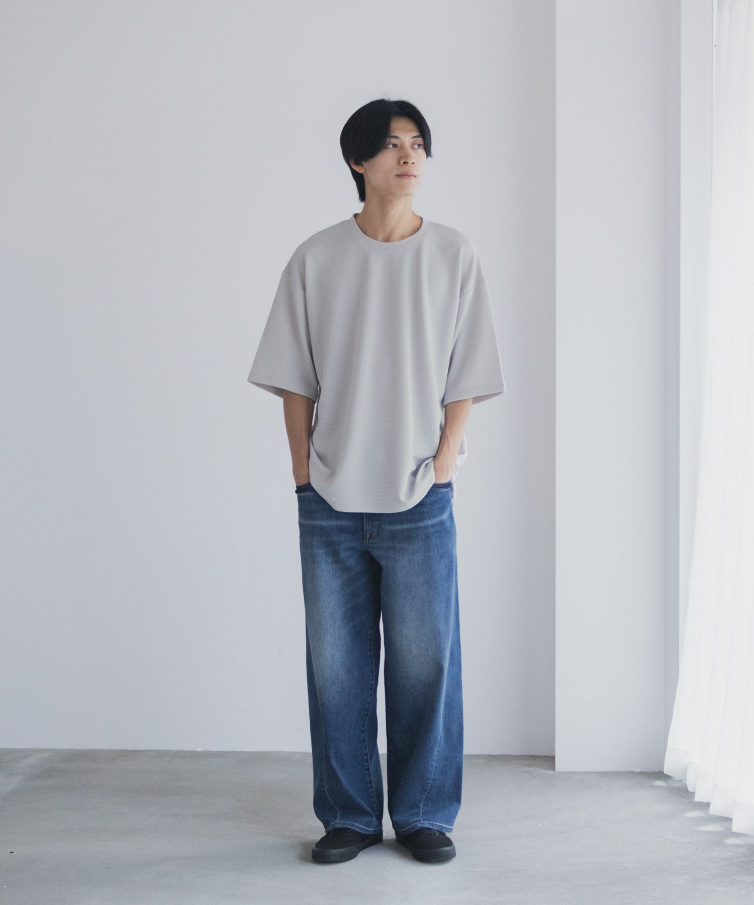 URBAN COLLECTION AIR Smoosy ドライワッフル5分袖Tシャツ メンズ