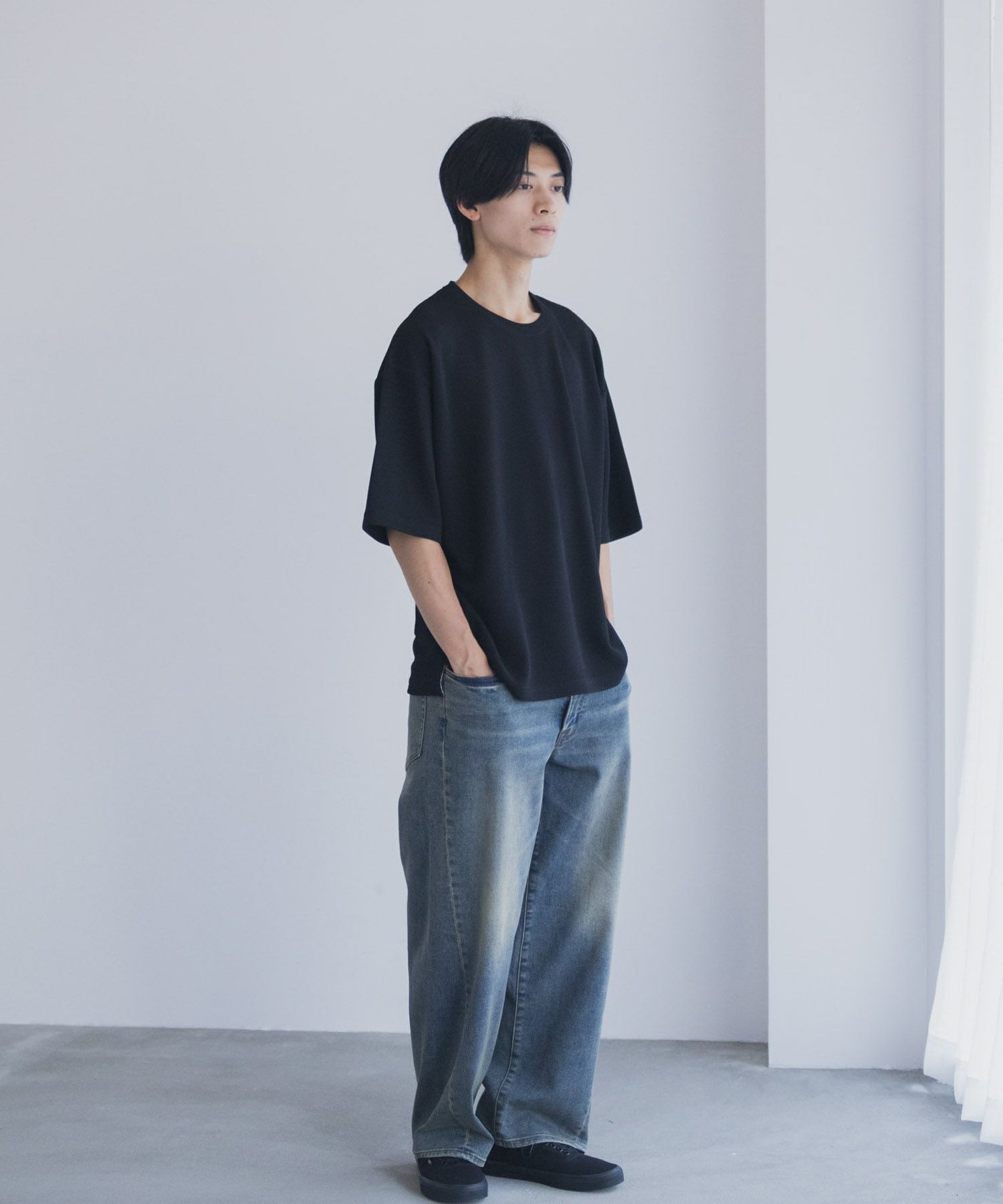 URBAN COLLECTION AIR Smoosy ドライワッフル5分袖Tシャツ メンズ