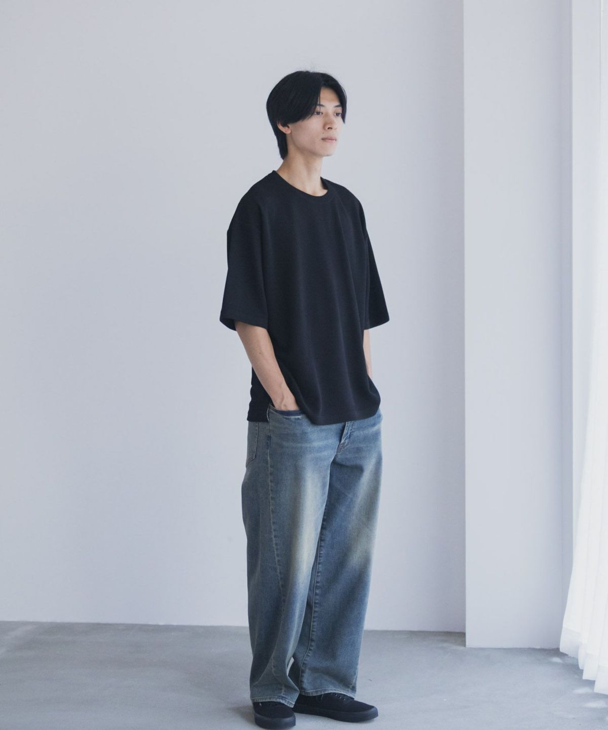 URBAN COLLECTION AIR Smoosy ドライワッフル5分袖Tシャツ メンズ