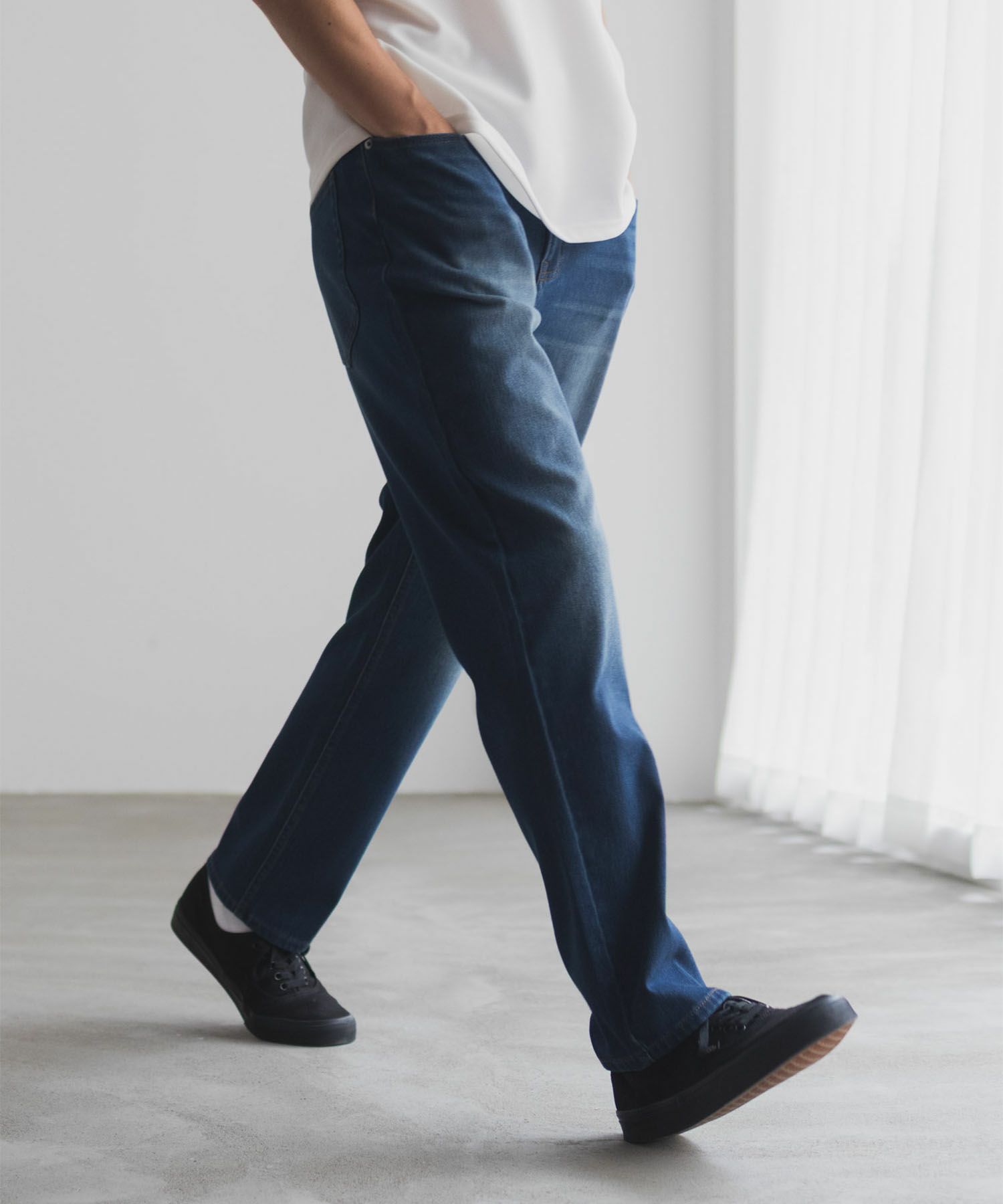 NAVY RUN DENIM ストレートパンツ メンズ