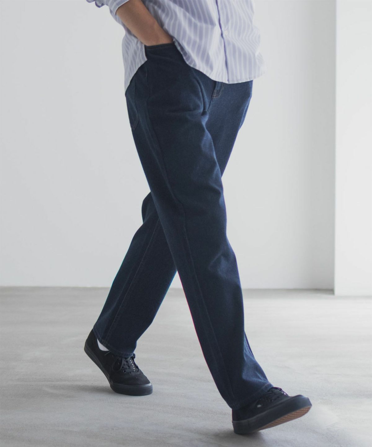 NAVY RUN DENIM ストレートパンツ メンズ