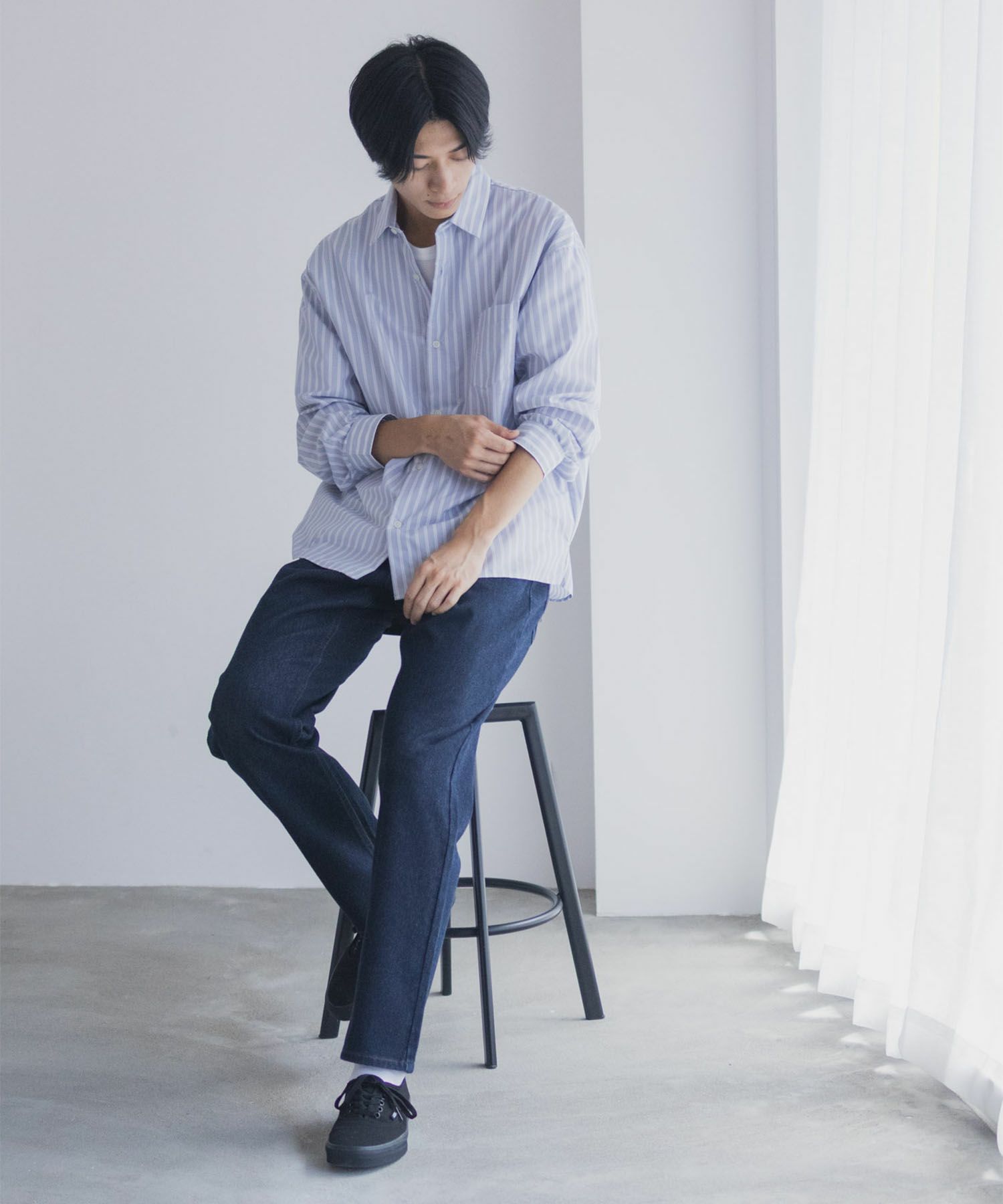 NAVY RUN DENIM ストレートパンツ メンズ