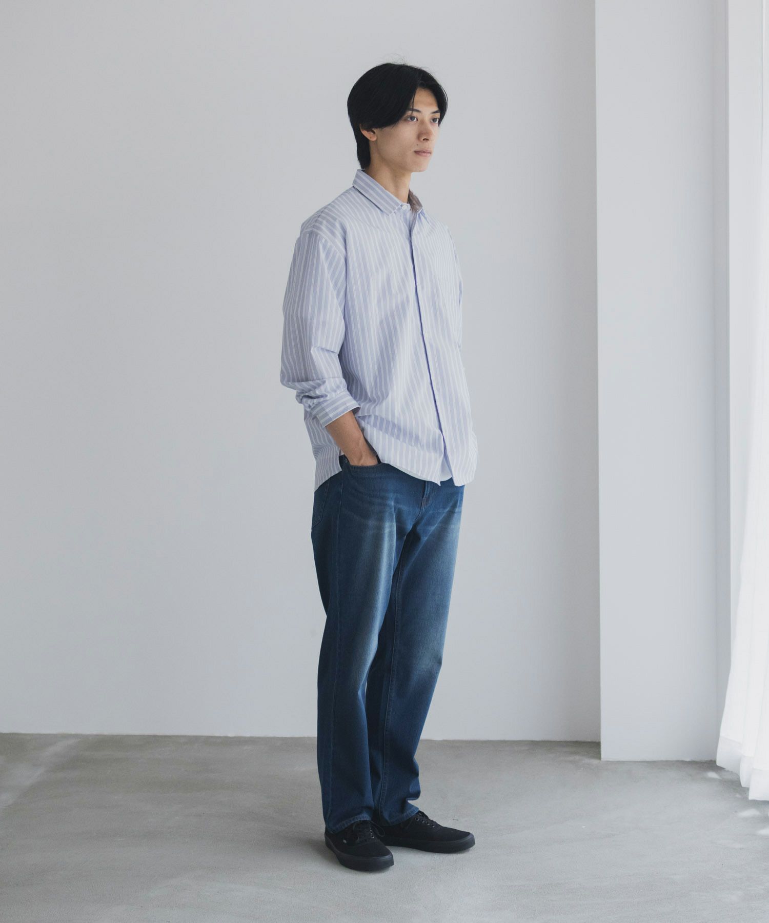 NAVY RUN DENIM ストレートパンツ メンズ