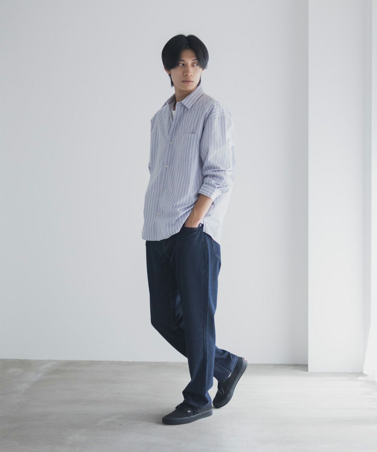 NAVY RUN DENIM ストレートパンツ メンズ