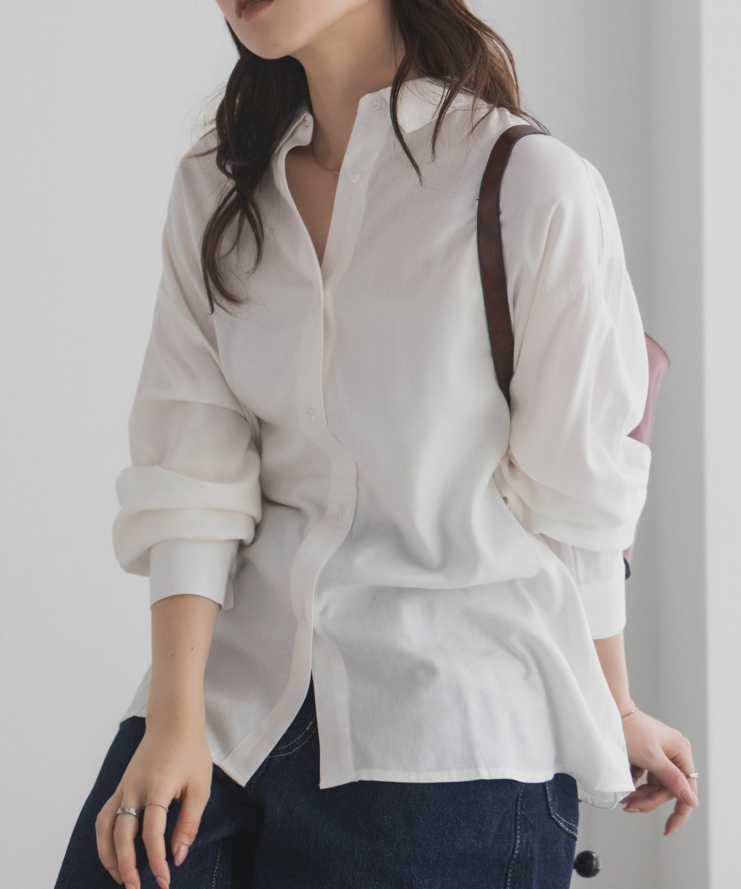 nAvy バックタック前開きシャツ レディース