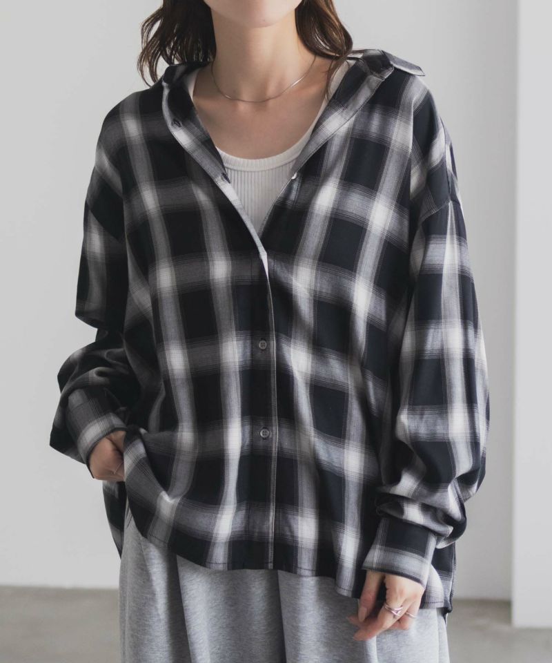 nAvy  バックタック前開きシャツ レディース商品画像-6