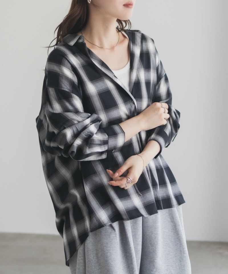 nAvy バックタック前開きシャツ レディース商品画像-7