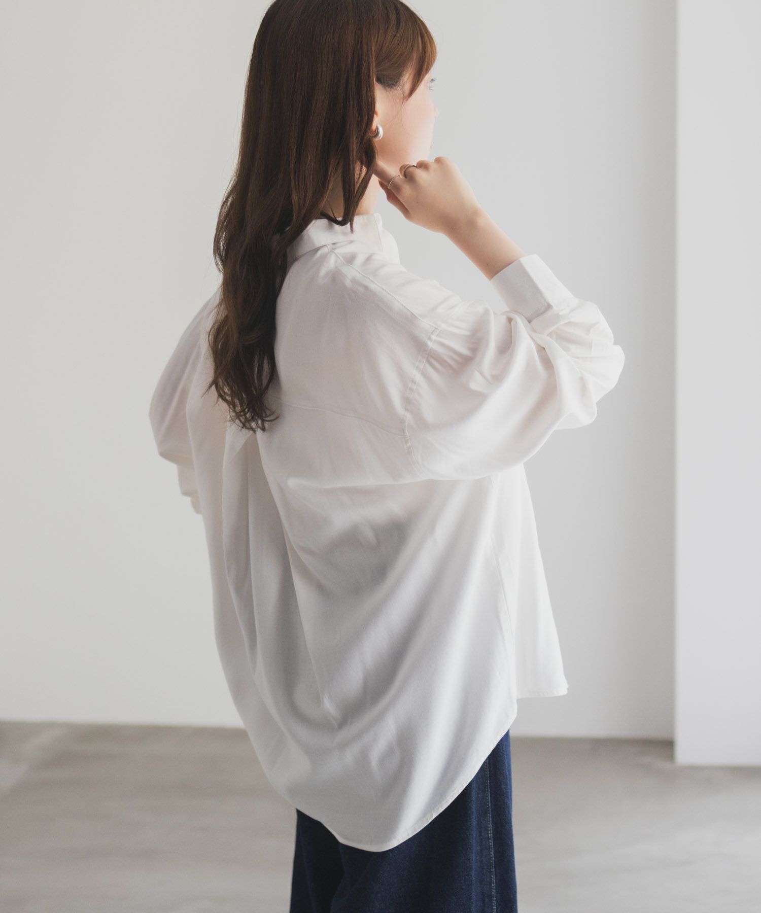 nAvy バックタック前開きシャツ レディース