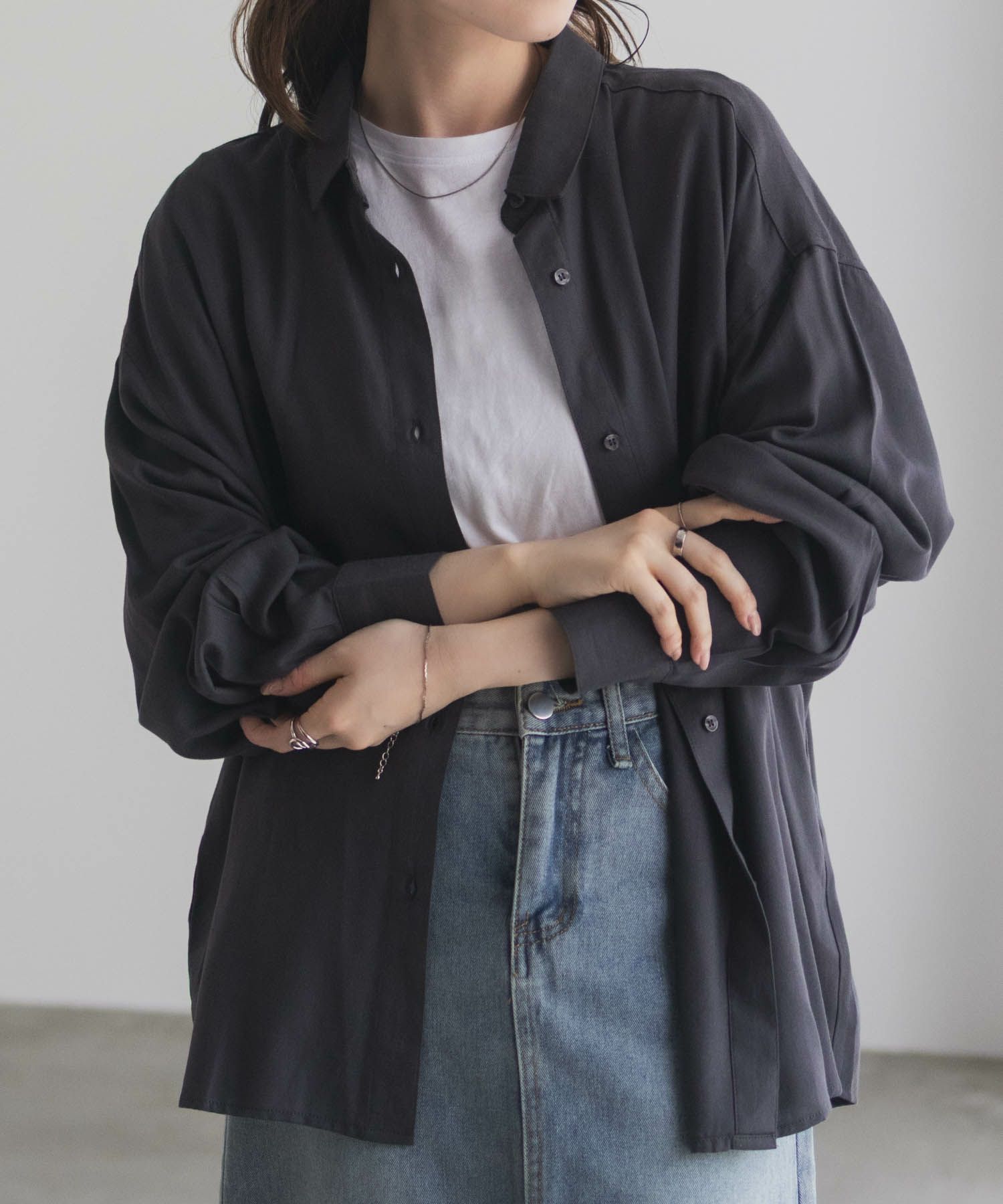 nAvy  バックタック前開きシャツ レディース商品サムネイル-16