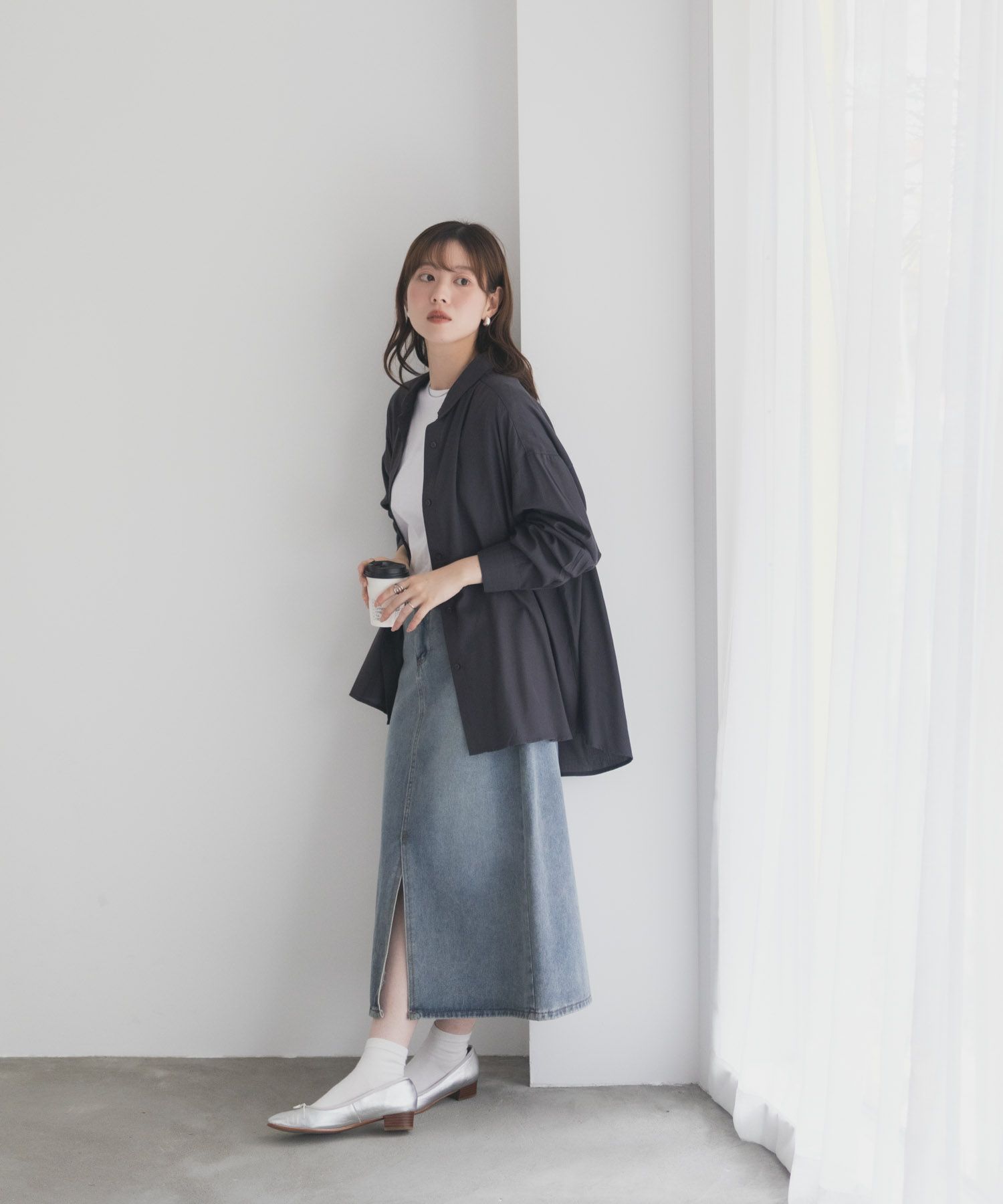 nAvy  バックタック前開きシャツ レディース商品サムネイル-18