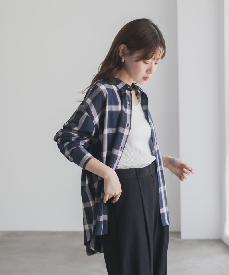 nAvy  バックタック前開きシャツ レディース商品画像-21