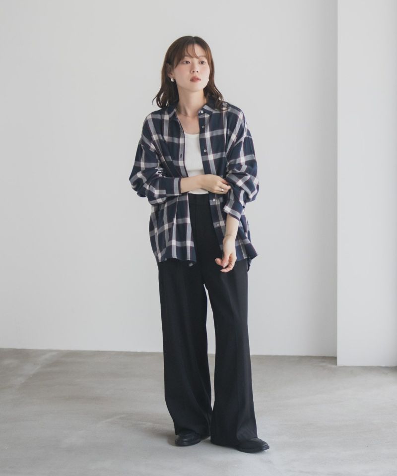 nAvy バックタック前開きシャツ レディース商品画像-23