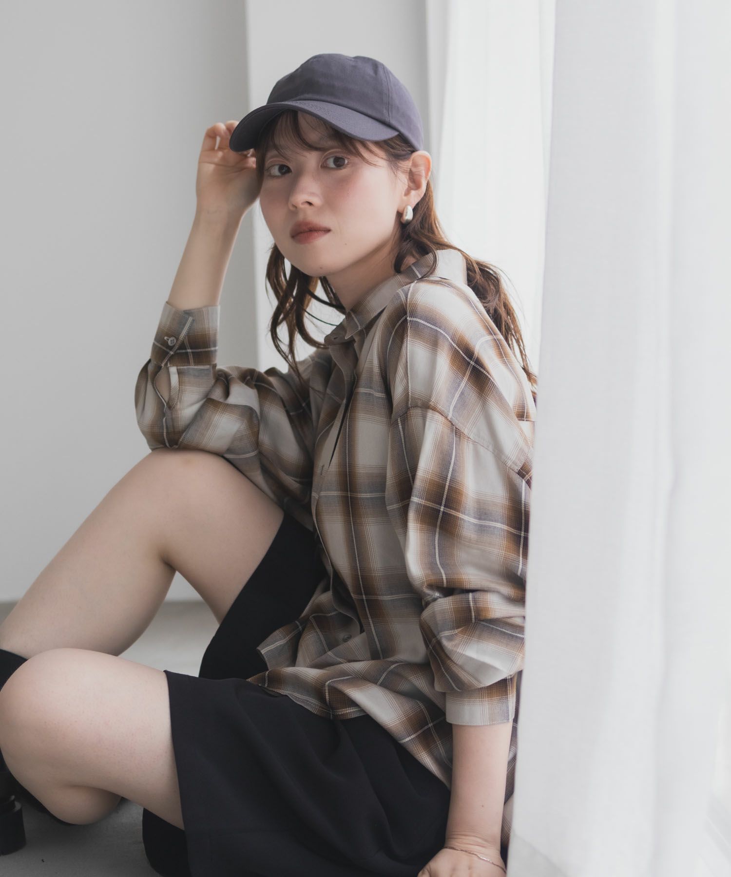 nAvy バックタック前開きシャツ レディース