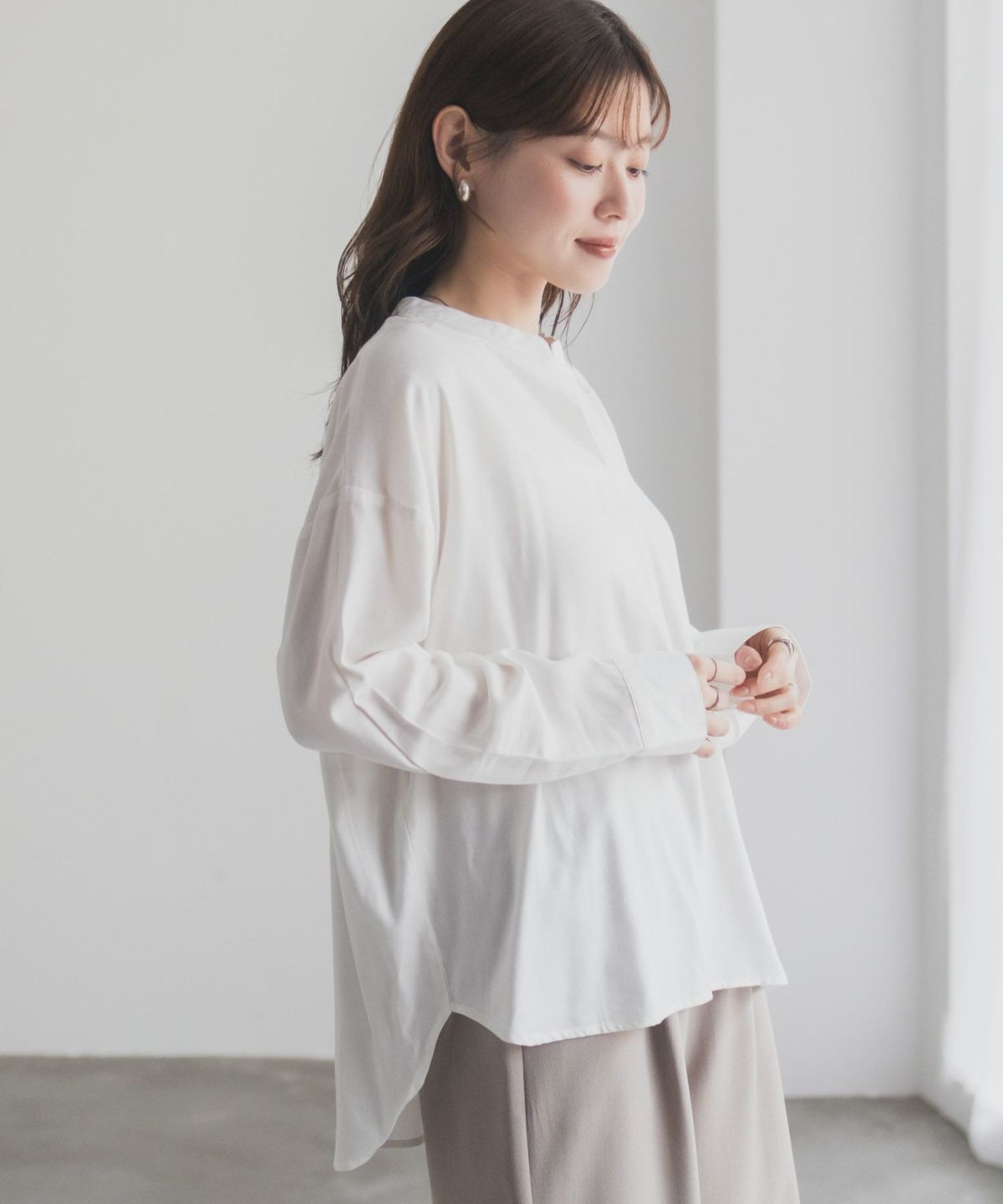 nAvy スキッパーブラウス レディース