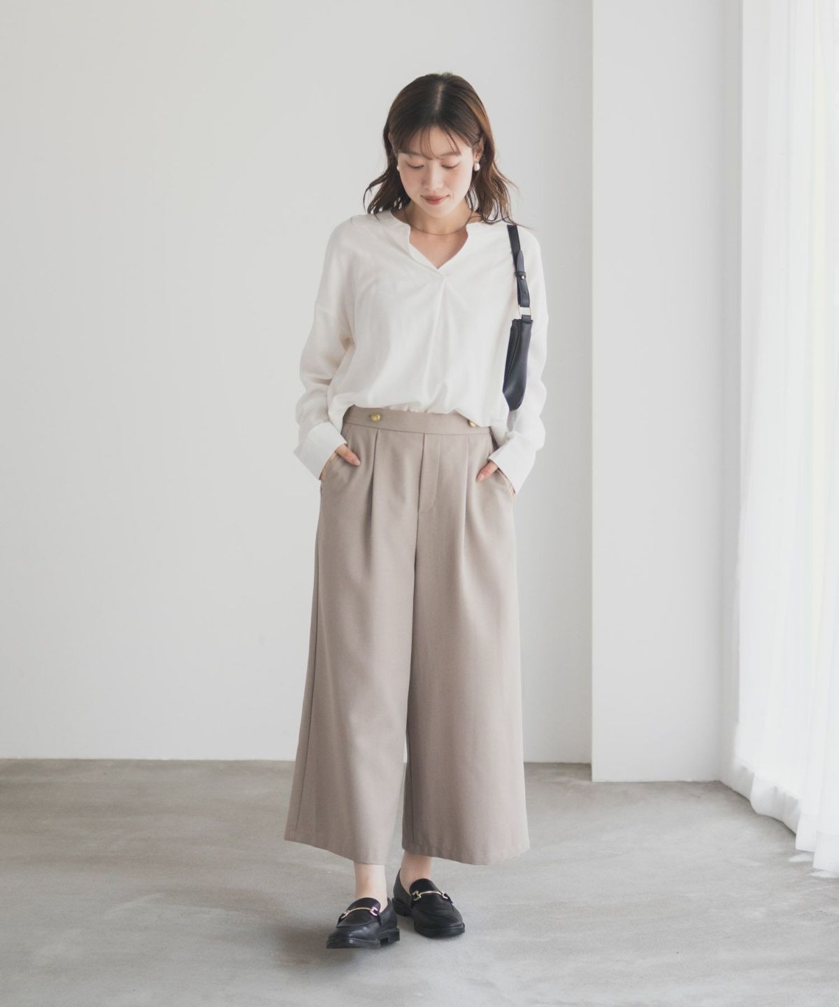 nAvy スキッパーブラウス レディース